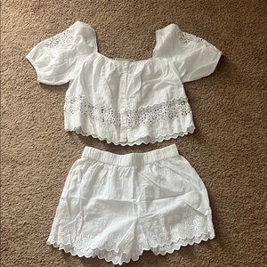 NWOT Calypso St. Barth White Eyelet Top and Shorts Set
